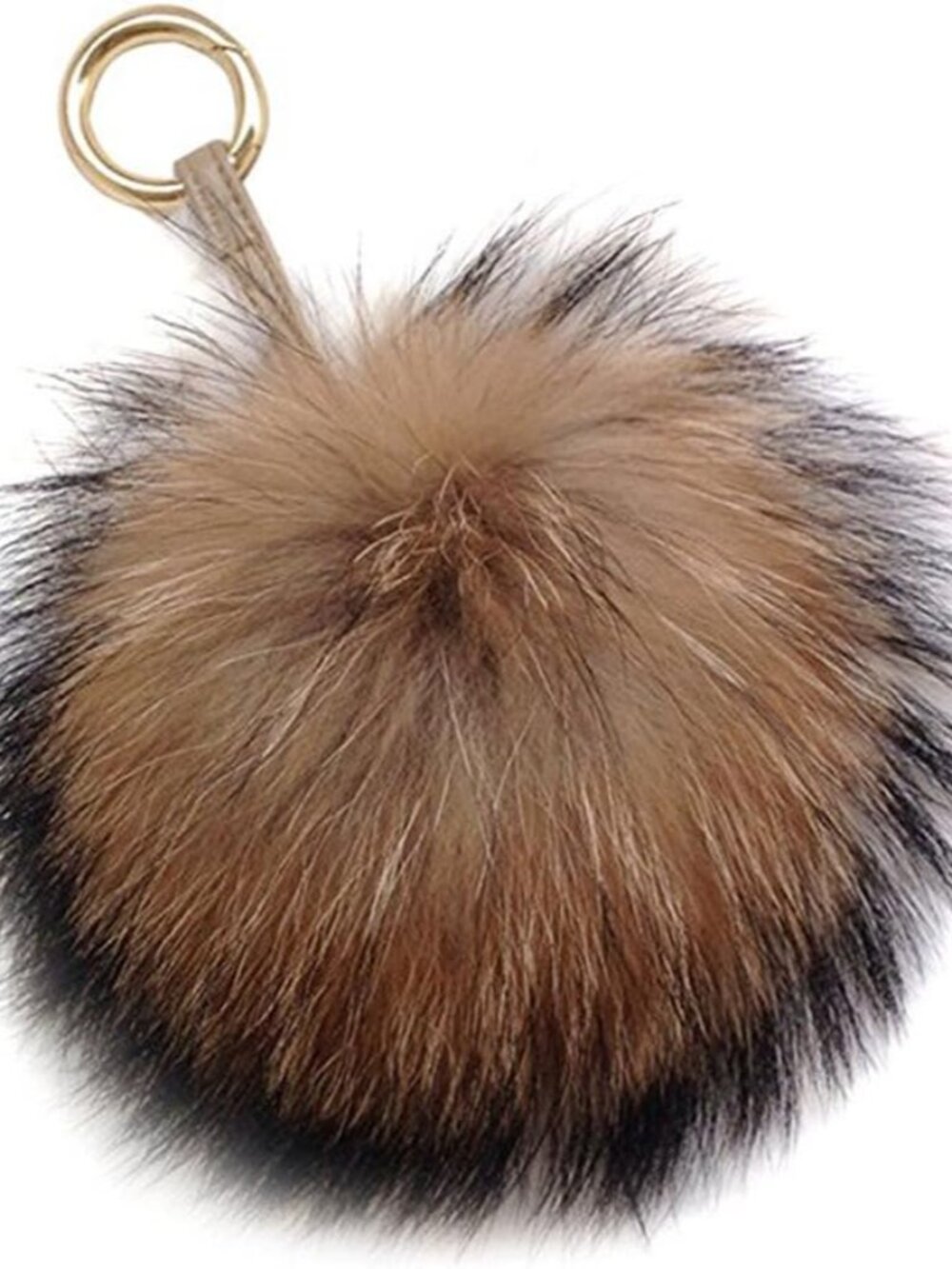 6" Large Fluffy Genuine Pom Pom Keychain Puffy Ball Car Keyring/Bag Purse Charm